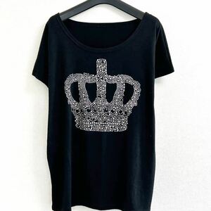 【0168】キラキラ ラインストーンデザイン Tシャツ Mサイズ 半袖Tシャツ カットソー トップス