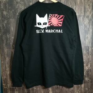 ロンT/S.E.V MARCHAR・マーシャル・日章旗・黒・XL