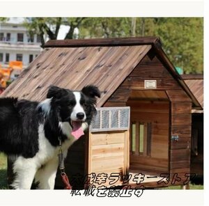 特売！品質保証 実用 外飼い屋外ハウス お庭用 天然木木製 犬小屋 ペットハウス ドッグ 犬舎 三角屋根 脚付き 小型犬 中型犬 高床式設計