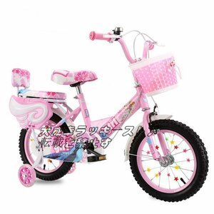 強くお勧め 子供用 自転車 組立済 女の子 可愛い ピンク 赤 16インチ 補助輪付き カゴ 4歳 5歳 6歳 7歳 8歳 9歳F372