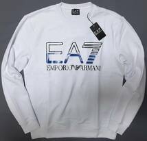 [新品] EA7/EMPORIO ARMANI　ラバービッグロゴ入り【メンズ・スウェット(トレーナー)】◆2023年春夏モデル　サイズ：XL(52相当)　◆色：白_画像1