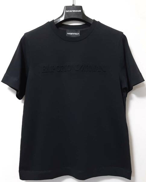 [新品] 10A(10歳) EMPORIO ARMANI / JUNIOR　エンボスロゴ入り【半袖Tシャツ】◆2023年春夏モデル　男の子用 142cm　◆色：紺