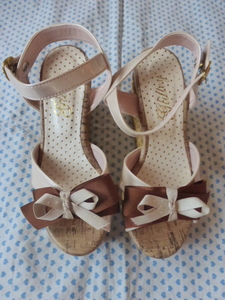 Ylittey * ribbon with strap sandals beige S