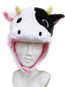  cow cartoon-character costume cap cow head gear animal hat goods 