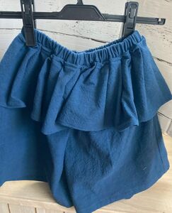 ショートパンツ　ハンドメイド　フリル付き短パン　キュロット