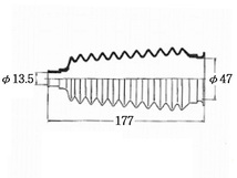 キャリィ DA63T DA65T DA16T ステアリングラックブーツ 1個 左右共通 大野ゴム 国産 確認事項あり ステアリングブーツ ラックブーツ OHNO_画像2