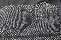 きもの今昔５４８７　男の和服　兵児帯　ポリエステル１００％　端絞り　　帯巾７０ｃｍ　　帯の長さ３５０ｃｍ_画像3
