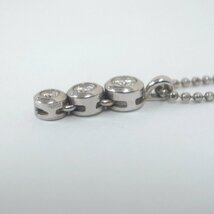 8213T 【本物保証】 PT850 / PT900　ダイヤモンド 0.30ct　スリーストーン　ペンダントネックレス　チェーン 40cm　_画像4