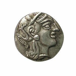レプリカ アテナ神 フクロウ 梟 古代ギリシャ 銀貨 硬貨 コイン アンティーク キーホルダーペンダントお守り G02