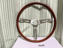 ラス1 1965~'72 GM純正 のリプロ クラッシックスポーツウッド ステアリング ハンドル 6穴 16インチ 旧車 アメ車 シボレー ポンティアック_画像1