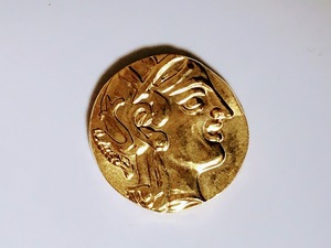 レプリカ アテナ神 フクロウ 梟 古代ギリシャ 金貨 硬貨 コイン 336BC アンティーク キーホルダーペンダントお守り G02