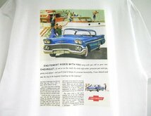 アドバタイジング シボレー インパラ 1958 Ｔシャツ （066) アメ車 ホットロッド ローライダー 広告 ビスケイン ベルエア_画像2