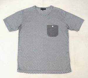 COMMEdesGARCONS HOMME コムデギャルソンオム ドット柄 ポケット付 Tシャツ L グレー AD2013 パッカリング