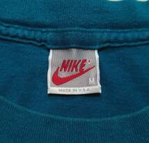 90s USA製 NIKE ナイキ ロゴ Tシャツ M 銀タグ マリンブルー系_画像6