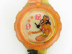 swatch スウォッチ　腕時計　クオーツ　カラフル文字盤　お洒落　オレンジ系　C15