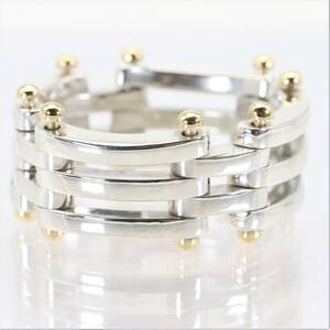 【メンズサイズ】希少 Tiffany & Co. ゲートリング コンビ シルバー925 K18(750) 指輪