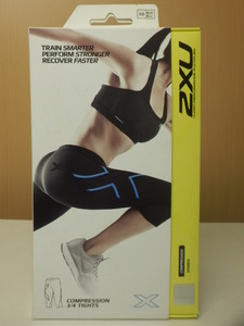 2XU　レディース　3/4 コンプレッションタイツ　 WA1943B ブラック/ブルー　 サイズXS　ツータイムズユー