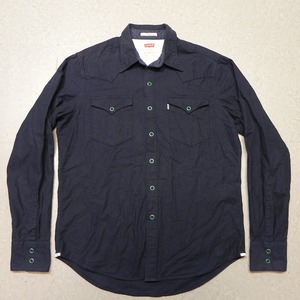 濃紺 LEVI'S ◇ リーバイス 綿100 ウエスタンシャツ S 長袖シャツ トップス 即決 ★c