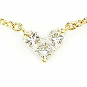 STAR JEWELRY スタージュエリー ミステリアスハート ネックレス ダイヤモンド 0.1ct ハート K18 18金 ゴールド 全長約39cm 20676