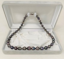 黒真珠 バロックネックレス 45ｃｍ Baroque pearl バロックパール 黒真珠ネックレス 箱付き_画像1