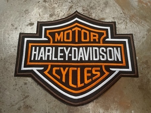 ハーレーダビッドソン ワッペン 特大 30cmX26cm アイロン Harley Davidson パンヘッド ショベル エボ CVO チョッパー ボバー