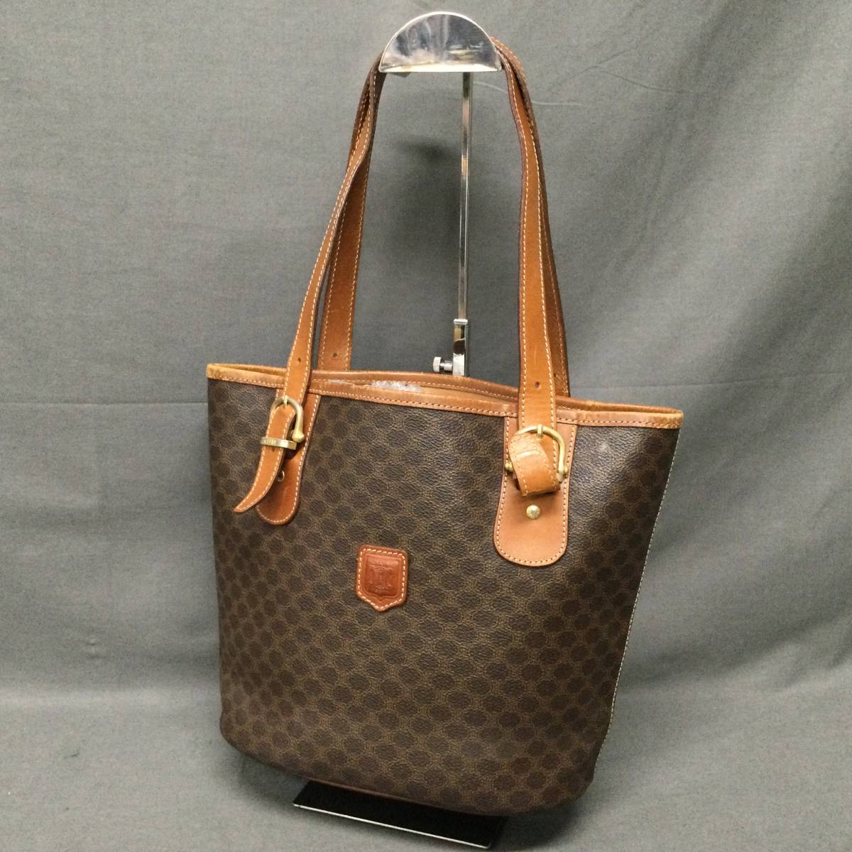 魅力の 【中古】CELINE◇ハンドバッグ/PVC/BRW/総柄/マカダム柄