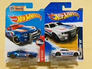 HOTWHEELS '10 Chevrolet CHEVY CAMARO SS シボレー シェビー カマロ POLICE HIGHWAY PATROL 2台 2色 ポリス ハイウェイパトロール