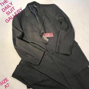 ★ 新品★未使用【コスパ抜群】THE DAILY SUIT /3釦ソフトスーツ上下セット /スモール綾織り柄/サイズA7 AMFステッチ入り/灰色系/限定品！