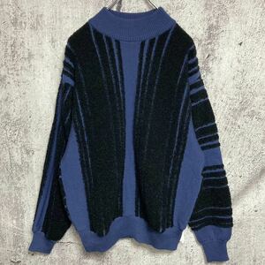 * mr. JUNKO switch design knitted sweater long sleeve men's size approximately L navy junko koshino*issey miyake comm des garcons