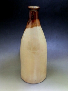 徳利■古いとっくり お銚子 酒器「泰山」21cm 飴釉 花瓶 古美術 時代物 骨董品■