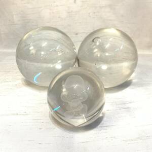 ● ガラス玉 3個 まとめ売り 検) クリスタルボール 水晶玉 ジャグリング 大道芸　3Dクリスタル