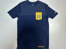 ☆US古着 NIKE ナイキ DRI-FIT ドライ 速乾 スポーツ Tシャツ ポケット デザインプリント ネイビー紺【M】コットンポリ　　◆3981◆_画像4