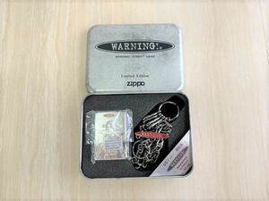 未使用品 限定品 USジッポー WARNING STREETGEAR ZIPPO NO.0504 Limited Edition ライター スカル 骸骨/54324