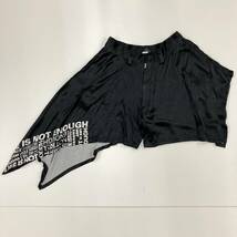 Y's ワイズ アシンメトリー レーヨン ロゴ ショートパンツ ブラック 3サイズ Yohji Yamamot ヨウジヤマモト ハーフ ショーツ archive 1193 _画像1