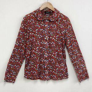 AD2005 tricot COMME des GARCONS floral print circle collar long sleeve blouse shirt velour switch Toriko Comme des Garcons VINTAGE archive 3050313