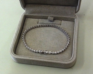 * bracele DAMIANI Damiani MINOUmin-18.5cm tennis bracele K18WG diamond 2.6ct 52 stone white gold 11.7g*