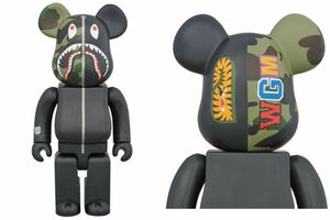 送料無料 レア 正規品 未開封 セット BAPE(R) 1st CAMO SHARK BE@RBRICK ベアブリック BLACKVer. 400% 100% A BATHING APE べイプ NIGO