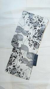 < kimono shop . one 0> brand new yukata S size white ground black color . gray. tree. pattern 