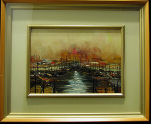 Art hand Auction Tadahiro Nakatani Paisaje con un barco Pintura al óleo Autenticidad garantizada No. F4, cuadro, pintura al óleo, Naturaleza, Pintura de paisaje