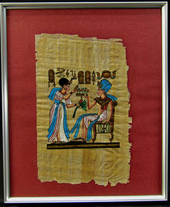 エジプト画 クレオパトラ図 縦４４×横３７cm