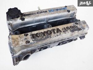 トヨタ純正 AE86 レビン トレノ 4A-G 4AG 16バルブ シリンダーヘッド カムカバー タペットカバー付き 棚