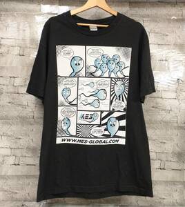 90s 00s 古着 Mes-Global 精子バンク 半袖Tシャツ ALSTYLE サイズL ブラック 店舗受取可