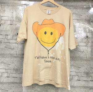 90s 00s FRUIT OF THE LOOM SMILE TEXAS 半袖Tシャツ スマイル サイズXL ベージュ 店舗受取可