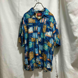REYN SPOONER×MICKEY MOUSE Disney Hawaiian Shirt アロハシャツ　総柄　M ブルー