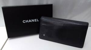 CHANEL シャネル 12689503 長財布 二つ折り財布 カメリア 小銭入れ 札入れ カード入れ 黒 ブラック