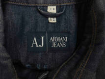 ARMANI JEANS／ジップアップデニムジャケット／ヴィンテージ加工／ブルー／サイズXS_画像3