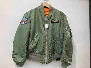 ALPHA 80s MA-1 S USA made flight jacket IDEAL aluminium Zip U.S.AIR FORCE USAF military badge Alpha 