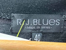 R.J.BLUES 半袖Tシャツ 40 ブラック 黒 コットン 綿 レーヨン 50/50 タグ付き 日本製 黒T 無地T RJB_画像3