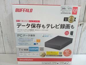 【未開封品】BUFFALO 外付けハードディスク(HDD)PC&TV録画対応 HD-EDS2U3-BC 2020年発売モデル 2.0GB