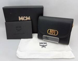 MCM M si- M / chain 3. Mini wallet |MYLCSLM01BK001/ black & pink purse box * storage bag * guarantee card attaching store receipt possible 